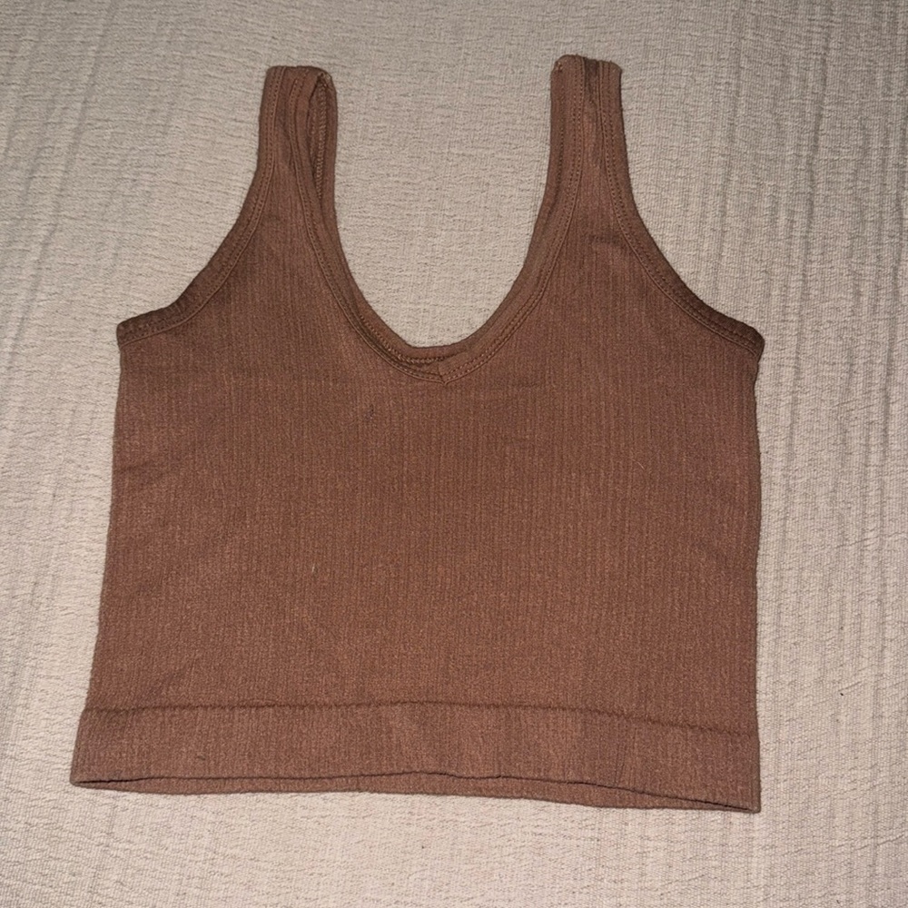 Urban outfitters brown ribbed top